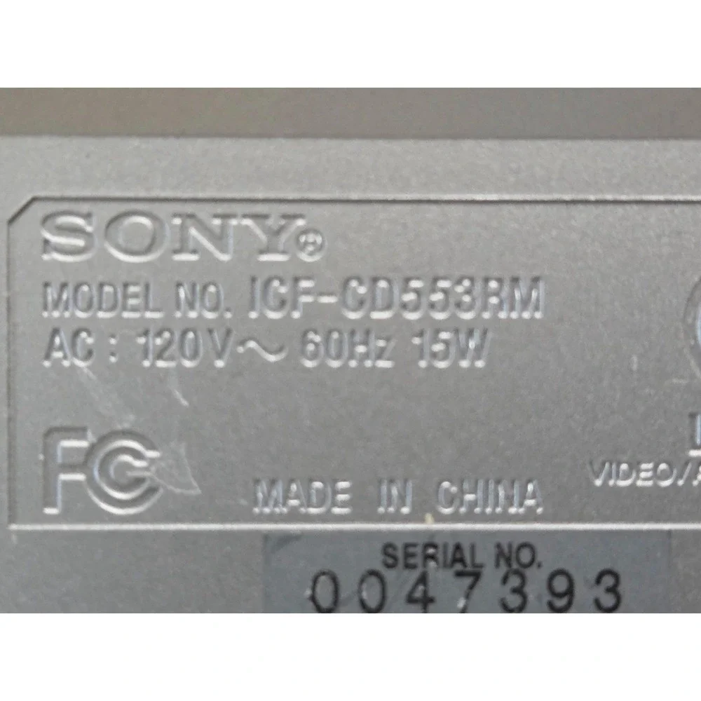 Sony ICF-CD553RM Kitchen Clock Radio Under Cabinet TV Weather FM Am Tuner CD